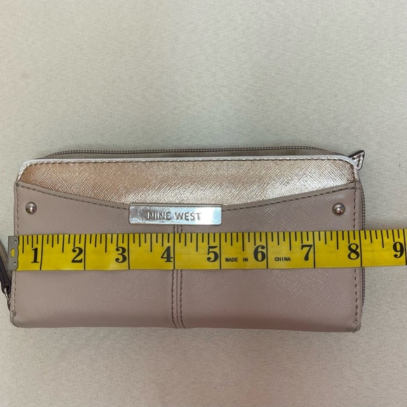 Nine West Metallic Taupe Zip-Around Wallet - Picture 8 of 9